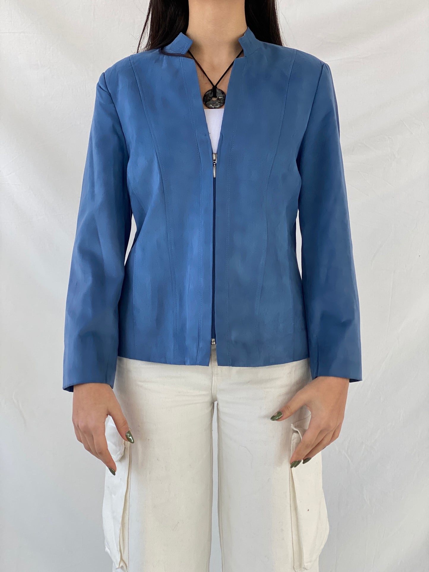 Y2K Gelco Zip Up Blue Women’s Blazer - M