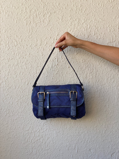 Everyday Elle Navy Blue Shoulder Bag With Buckle Detail & Adjustable Strap