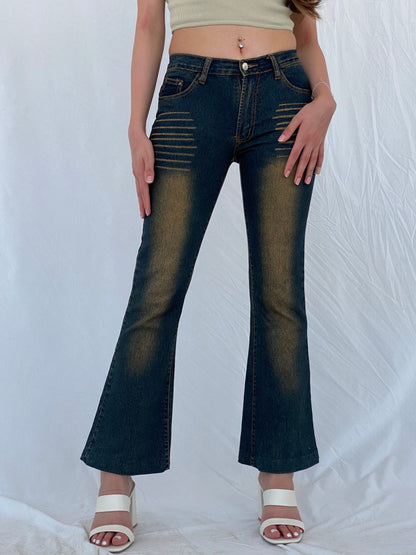 Y2K Dong Fang Li Geng Washed Flare Jeans