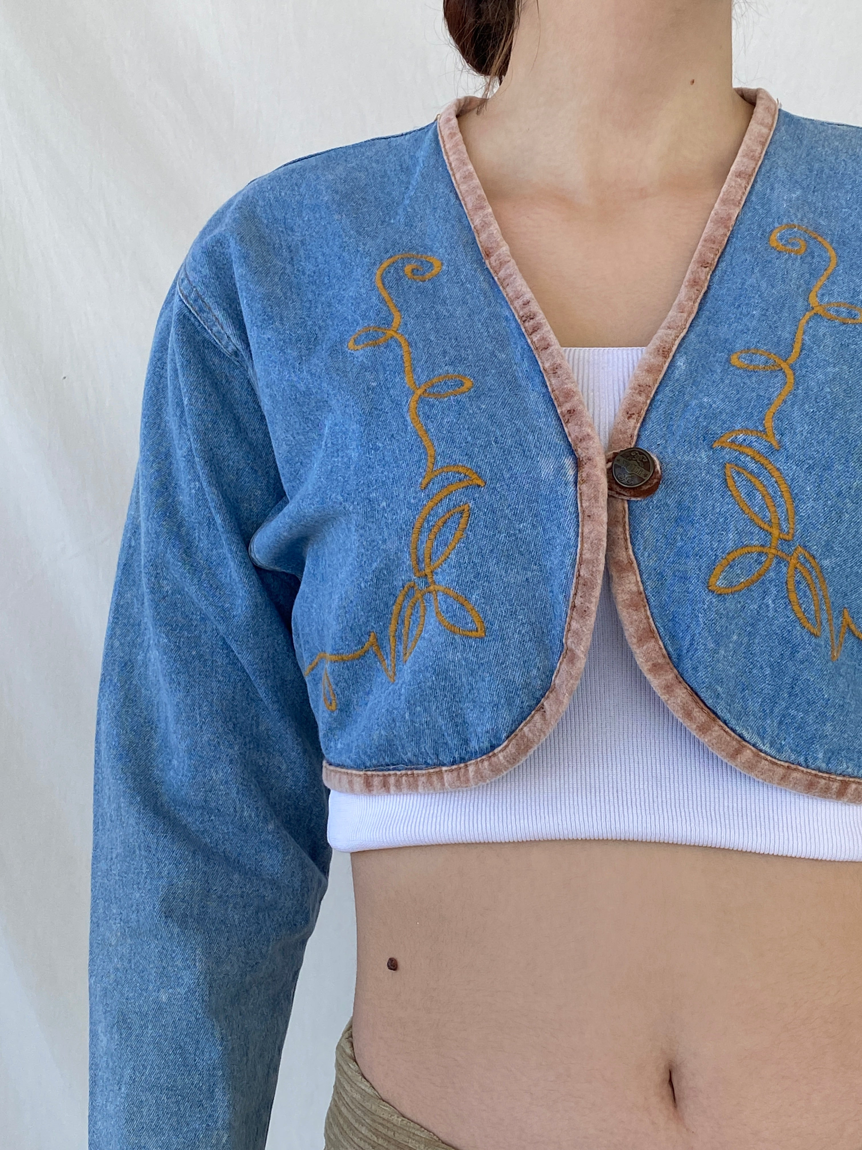 Vintage 90s Switch U.S.A Cropped Denim Jacket - S