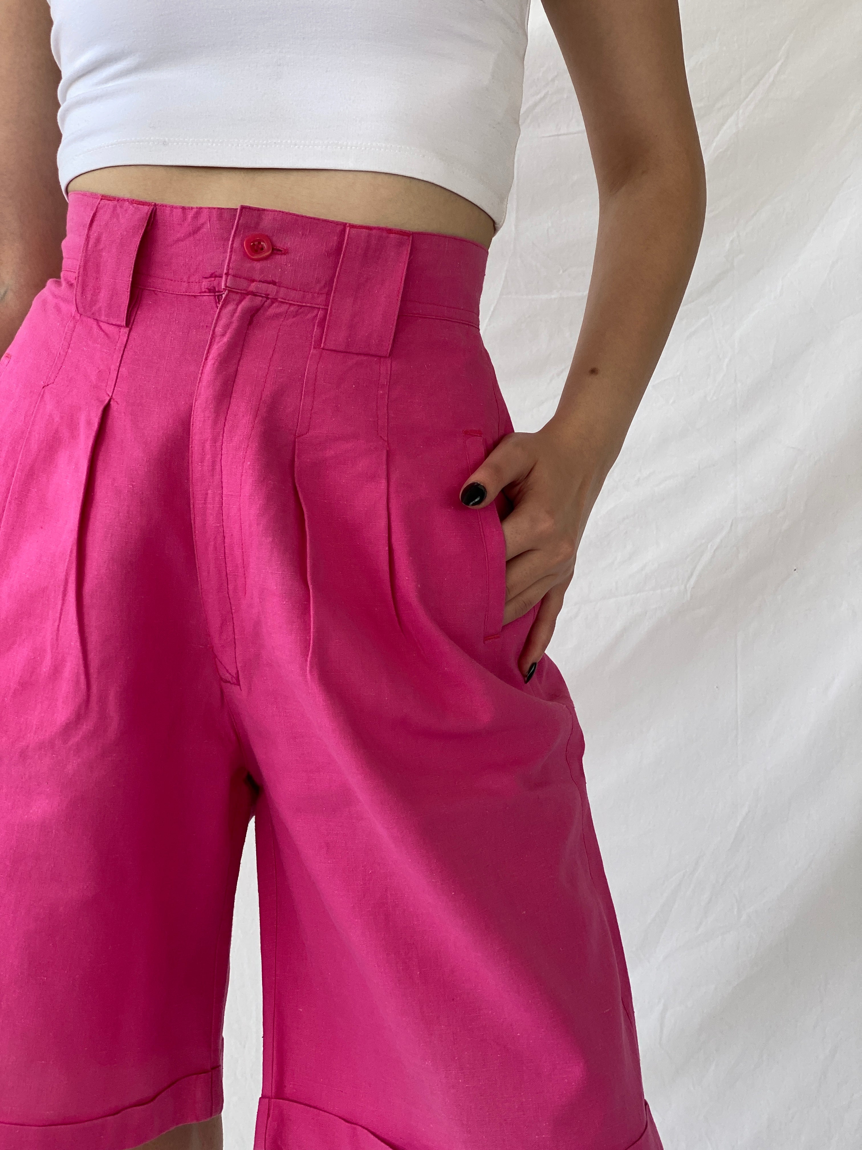 Vintage Jennifer Eden Pink Knee-Length Women’s Summer Shorts - S