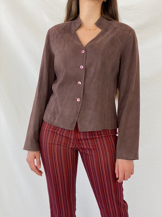 Vintage Country Casuals Brown Buttoned Light Jacket - L