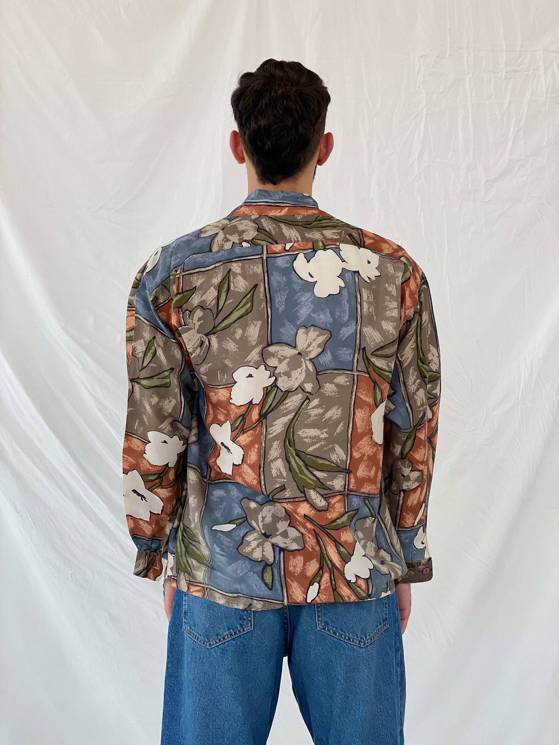 Vintage Hattie Carnegie Floral Full Sleeve Silk Shirt Size M - Balagan Vintage Full Sleeve Shirt 00s, 90s, Awsam, full sleeve shirt, NEW IN, printed shirt, silk shirt