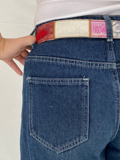 Vintage Greispel “R. Barbarossa” Patchwork Genuine Leather Western Style Belt