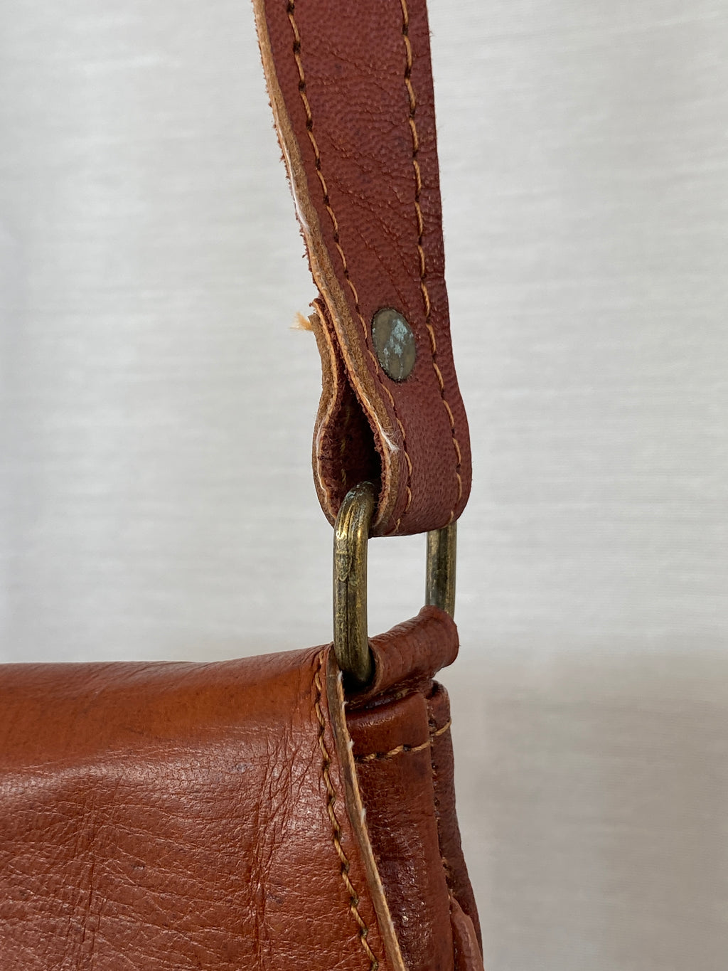 Vintage Brown Genuine Leather Western Sling Crossbody Bag
