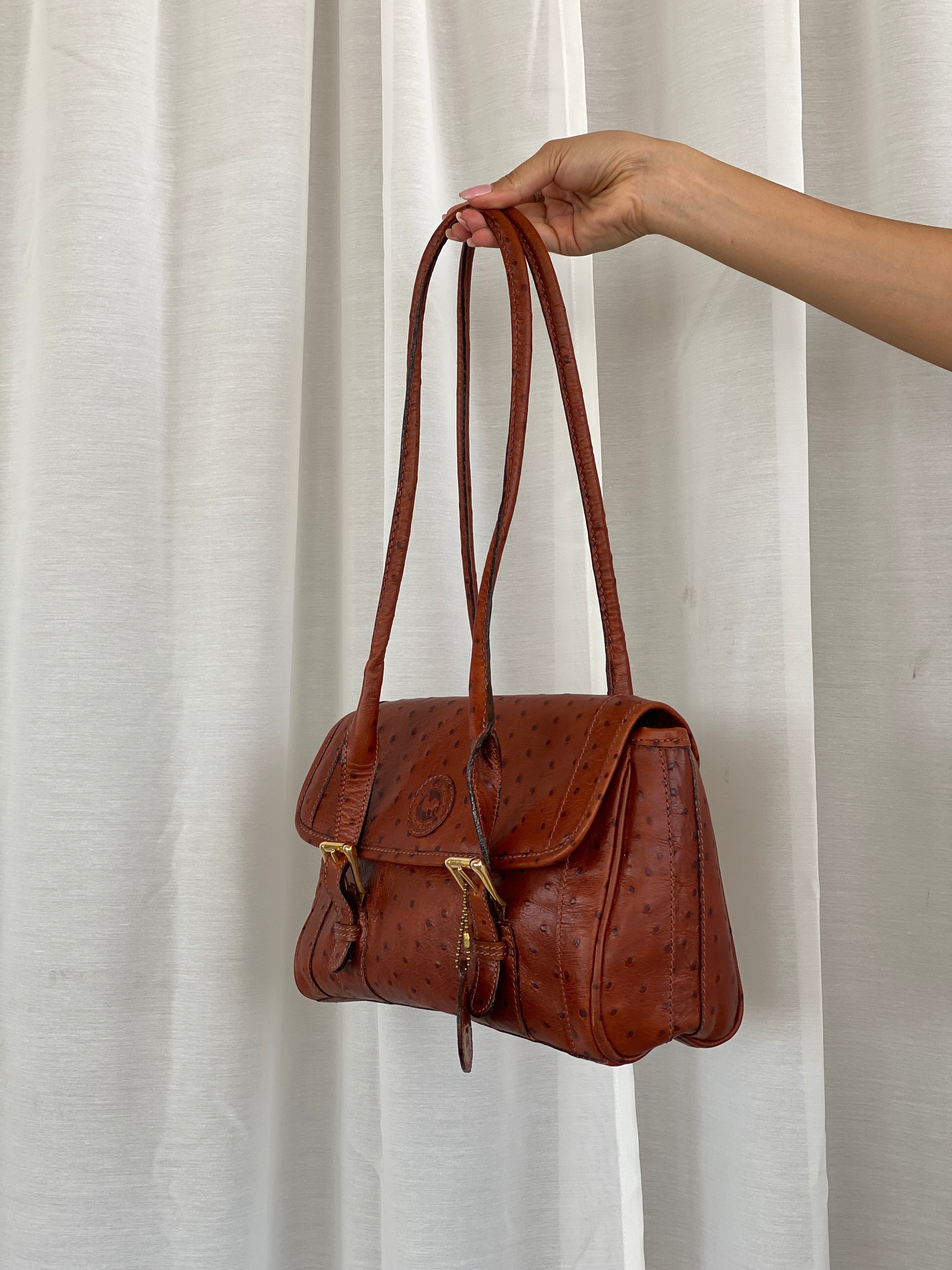 Vintage Los Robles Polo Time Brown Genuine Leather Shoulder Bag