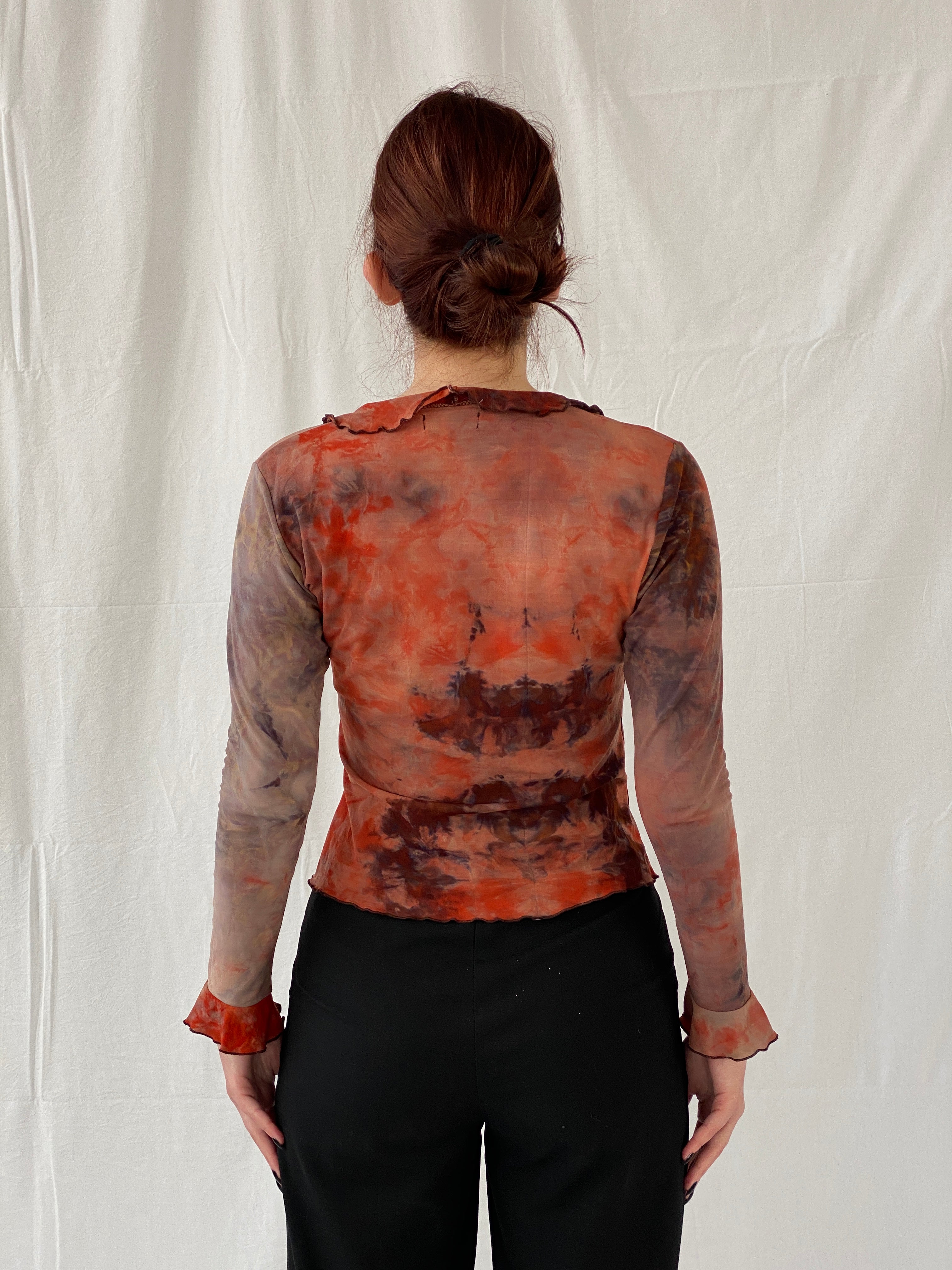 Vintage Blind Date Red Acid Flame Women’s Long Sleeve Top - L