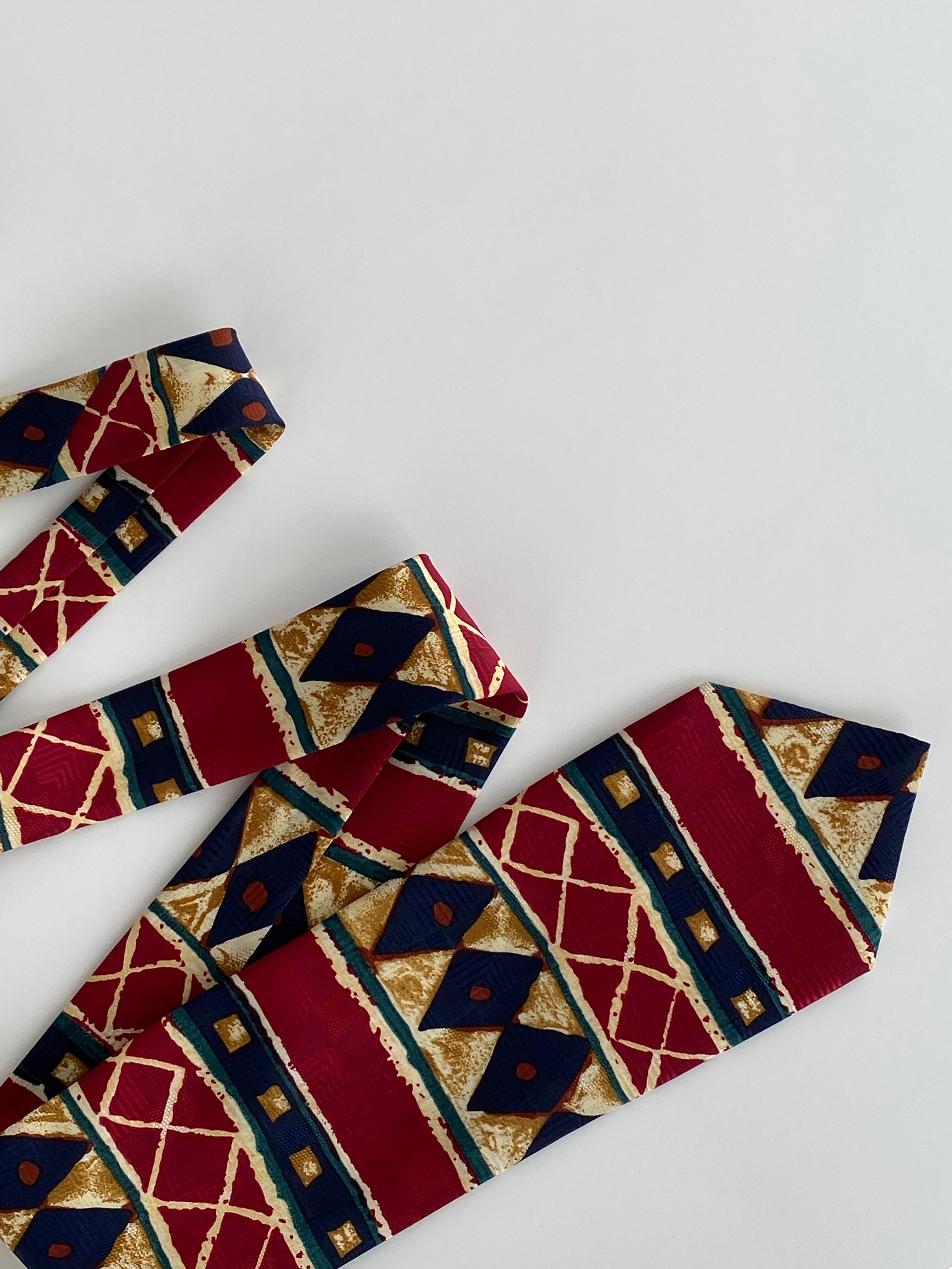 Vintage Burton Menswear Men’s Red Tribal Print Tie