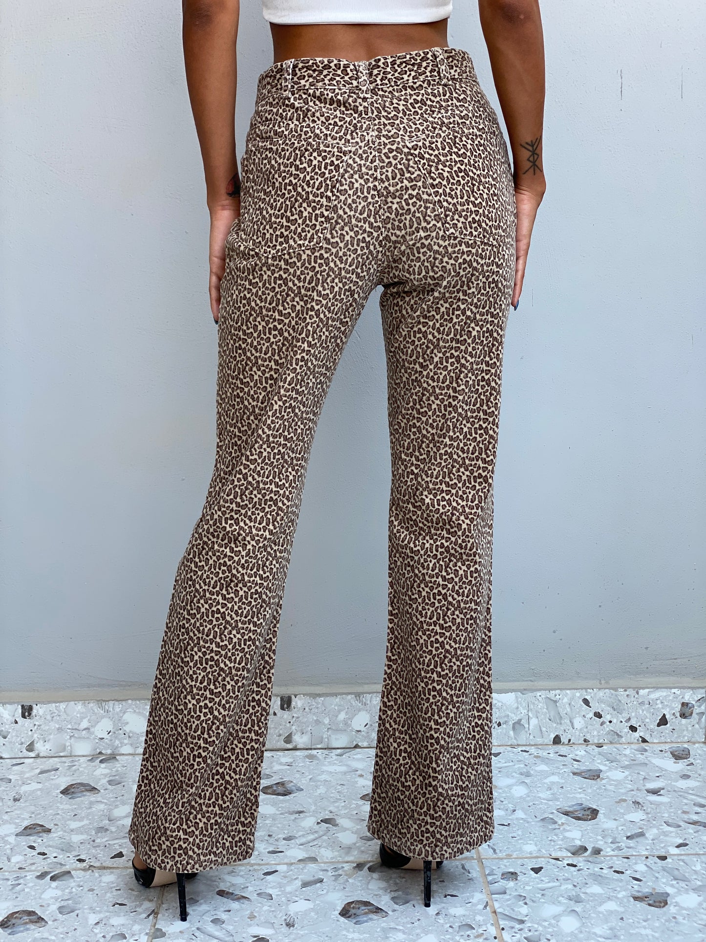 Vintage Y2K GAP Leopard Print Straight Leg Jeans Brown Animal Print - S