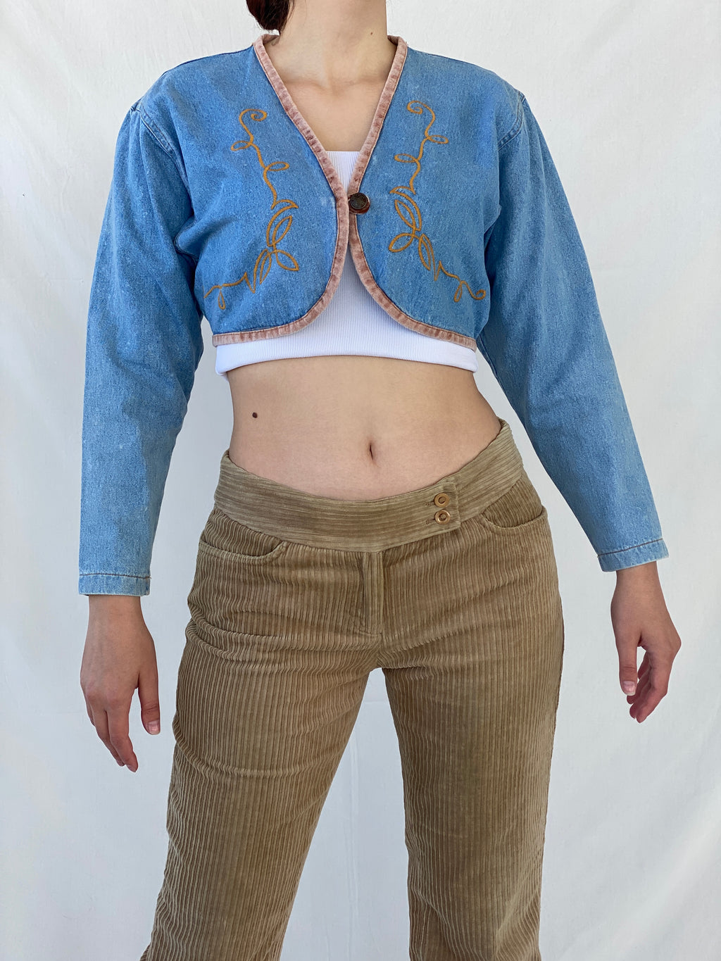 Vintage 90s Switch U.S.A Cropped Denim Jacket - S