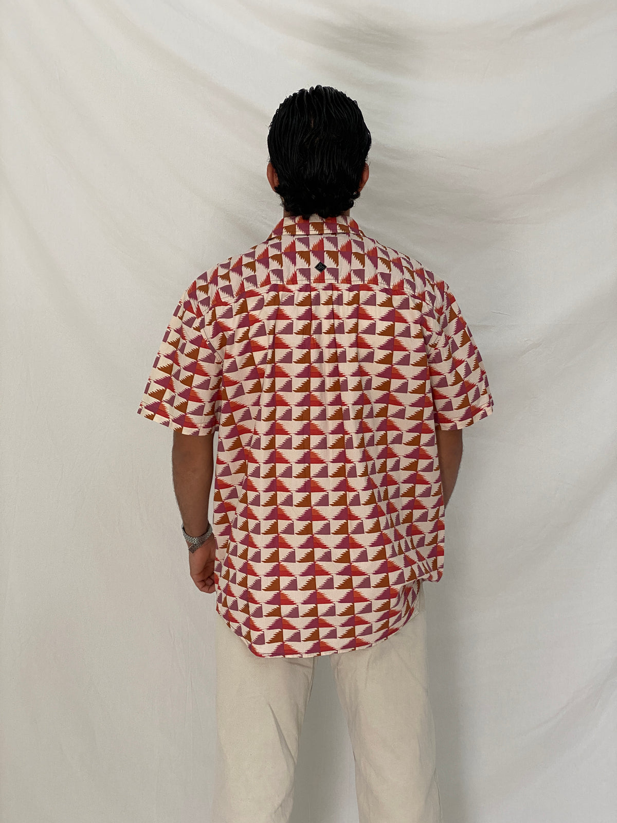 Prana Geometric Print Cotton Red Pink Abstract Short Sleeve Shirt – XL Prana Geometric Print Cotton Red Pink Abstract Short Sleeve Shirt – XL