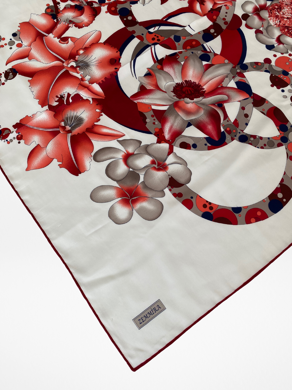 Elegant Zemmira Floral & Abstract Design Square Scarf