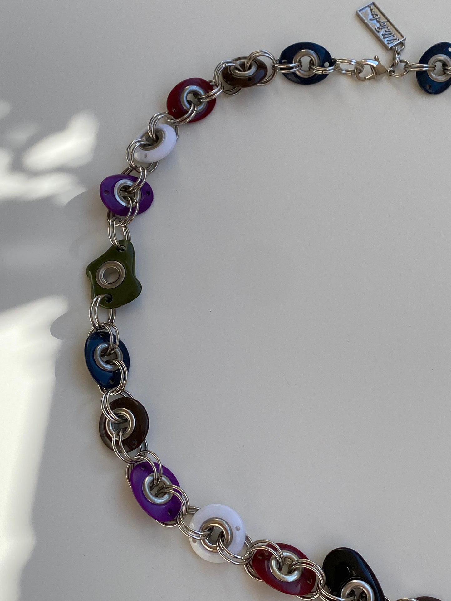 Vintage Y2K Una Hopkins Multicolor Resin Grommet Convertible Necklace Belt