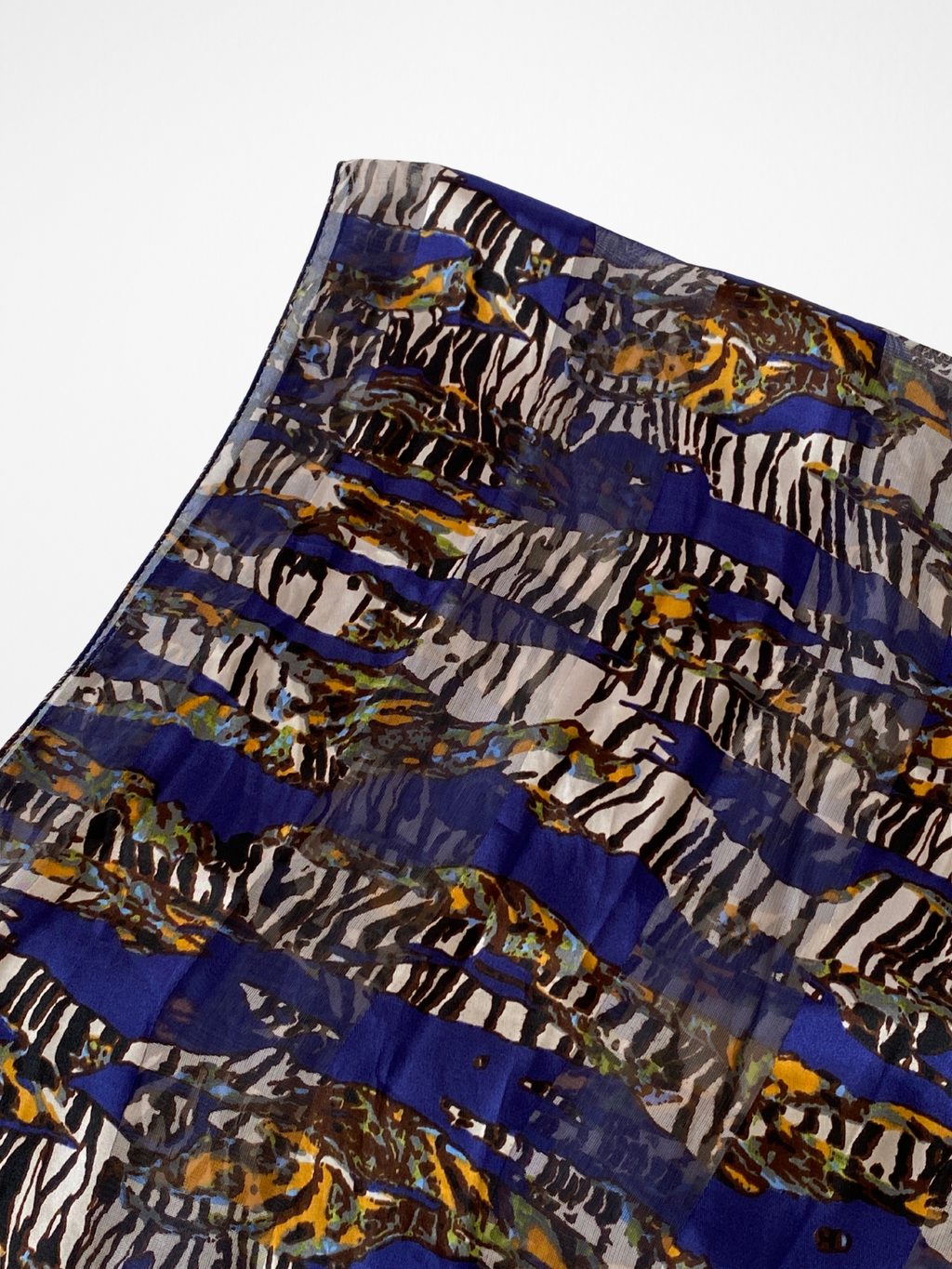 Unique Rectangular Blue Animal Print - Like Stripes Scarf
