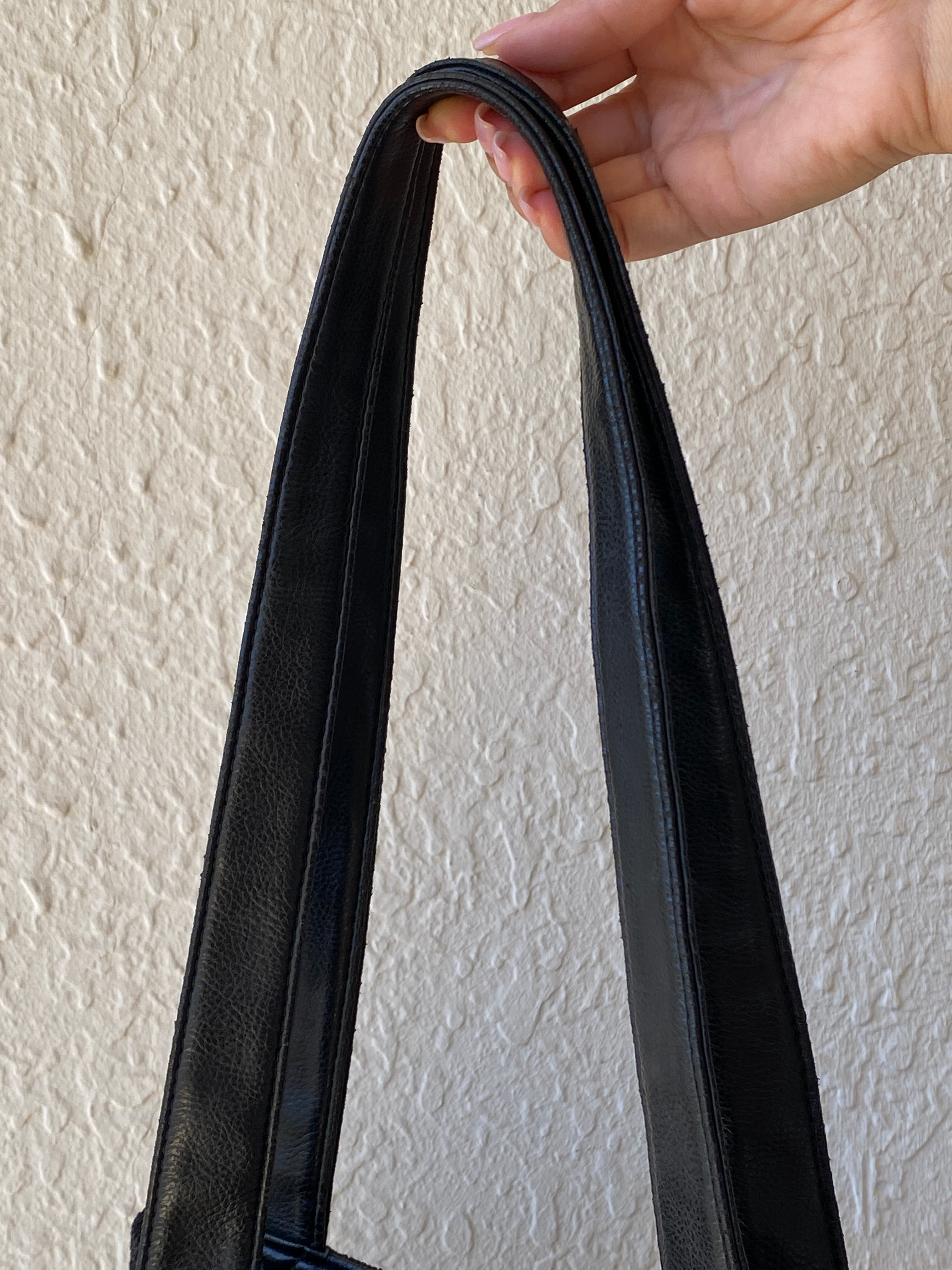 Vintage 90s Nine West Black Canvas Women’s Shoulder Bucket Bag