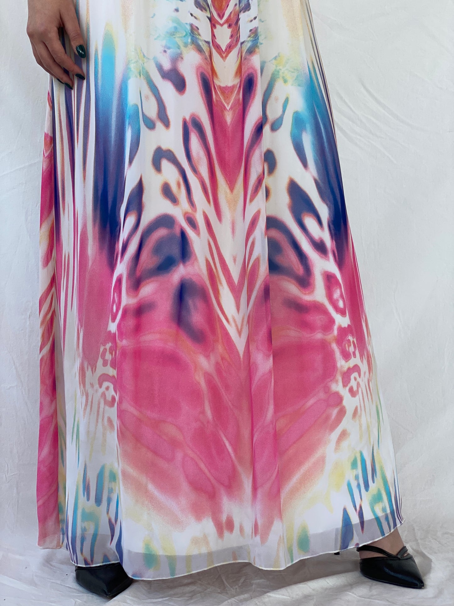 NWT Little Mistress London Maxi Beaded Water Color Dress - M