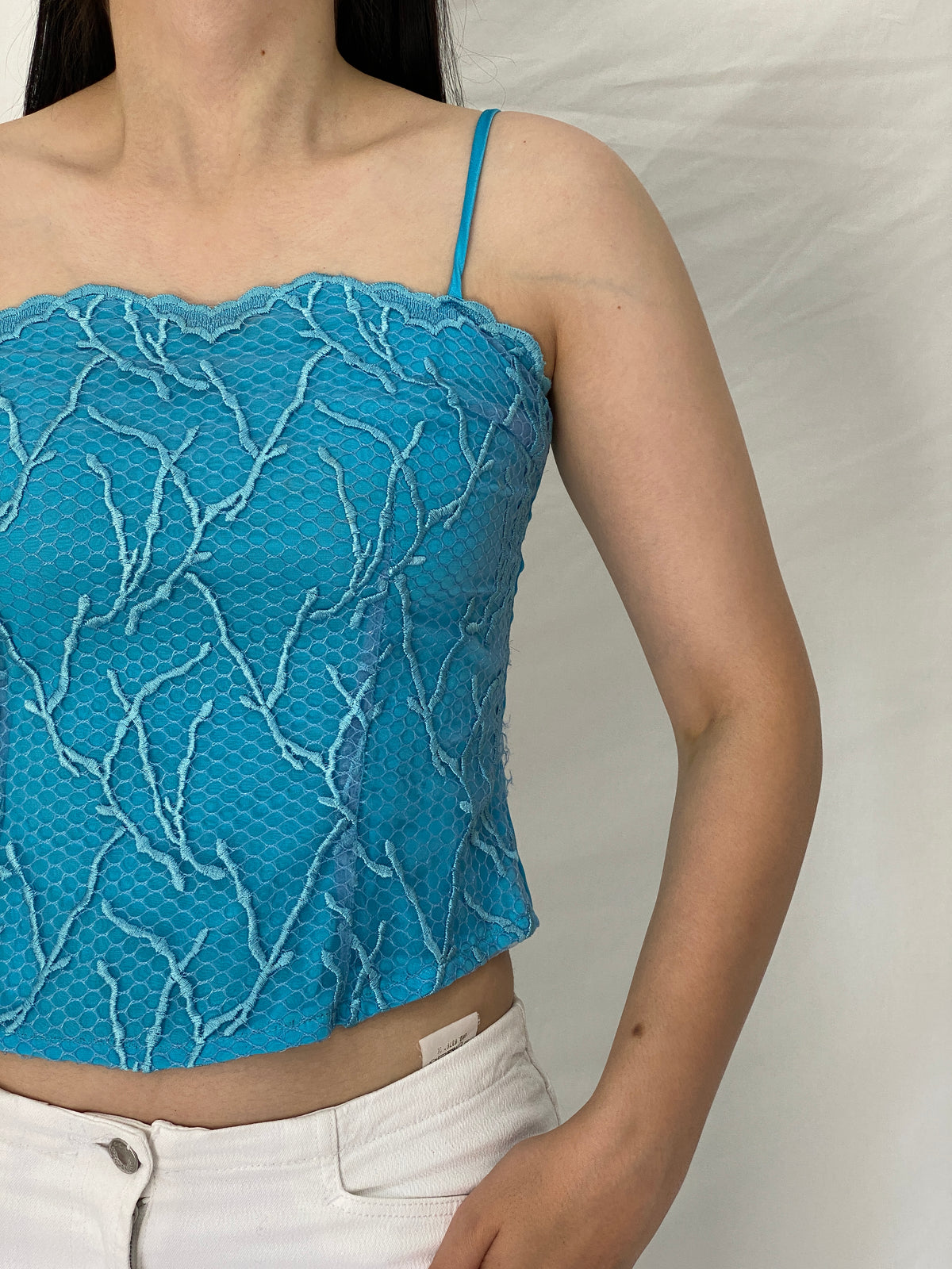 Vintage Tapioca José Pedro Zotano Blue Evening Cami Top - M Vintage Tapioca José Pedro Zotano Blue Evening Cami Top - M