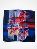 Beautiful Armine Trend Floral Navy Blue Square Scarf