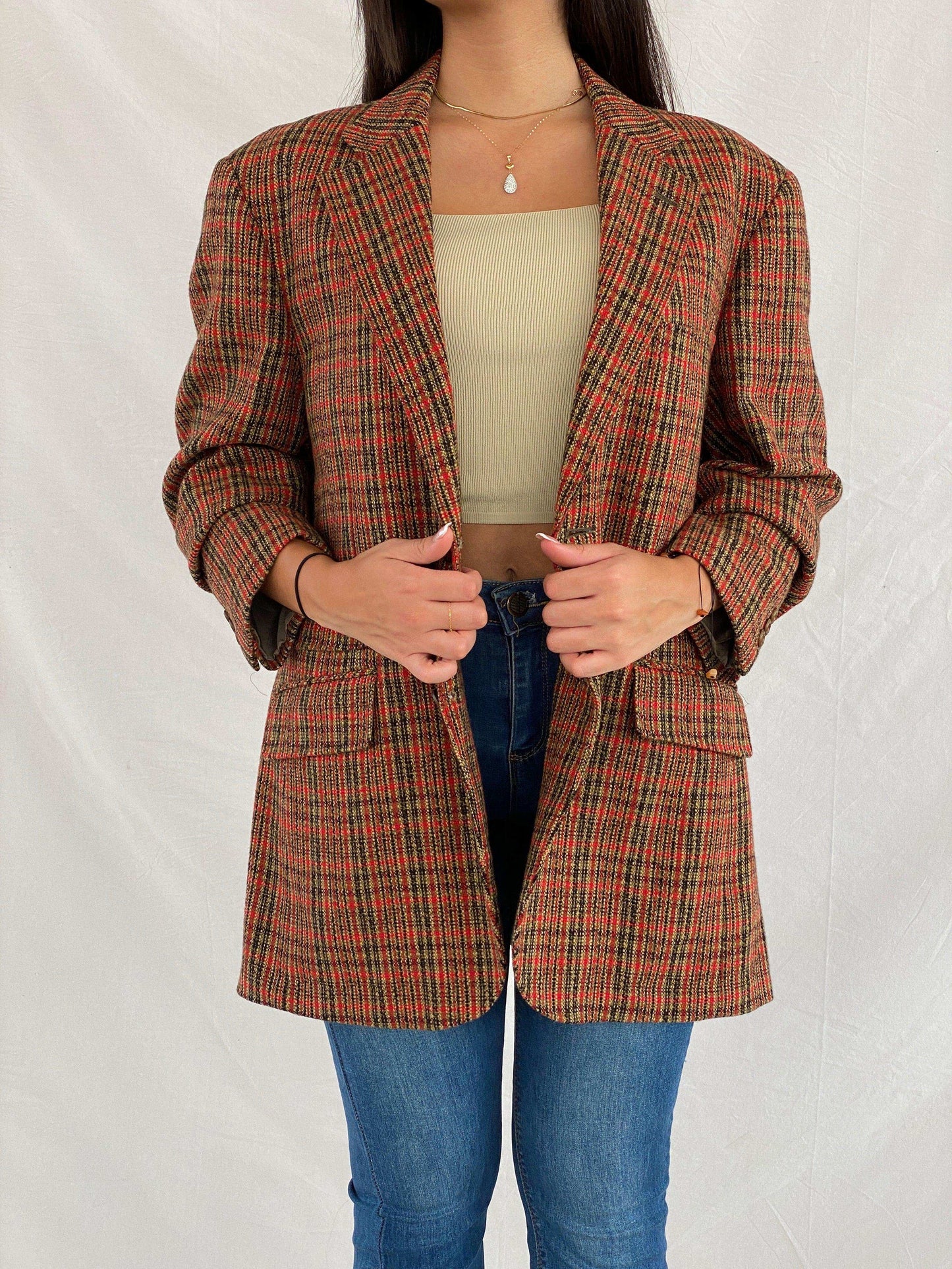 Vintage G-STAGE Comming Man Plaid Blazer - Balagan Vintage Blazer 00s, blazer, full sleeve blazer, NEW IN, plaid blazer, Rama