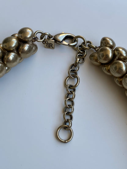 Y2K Banana Republic BR Bronze-Tone Crystal Chunky Statement Necklace