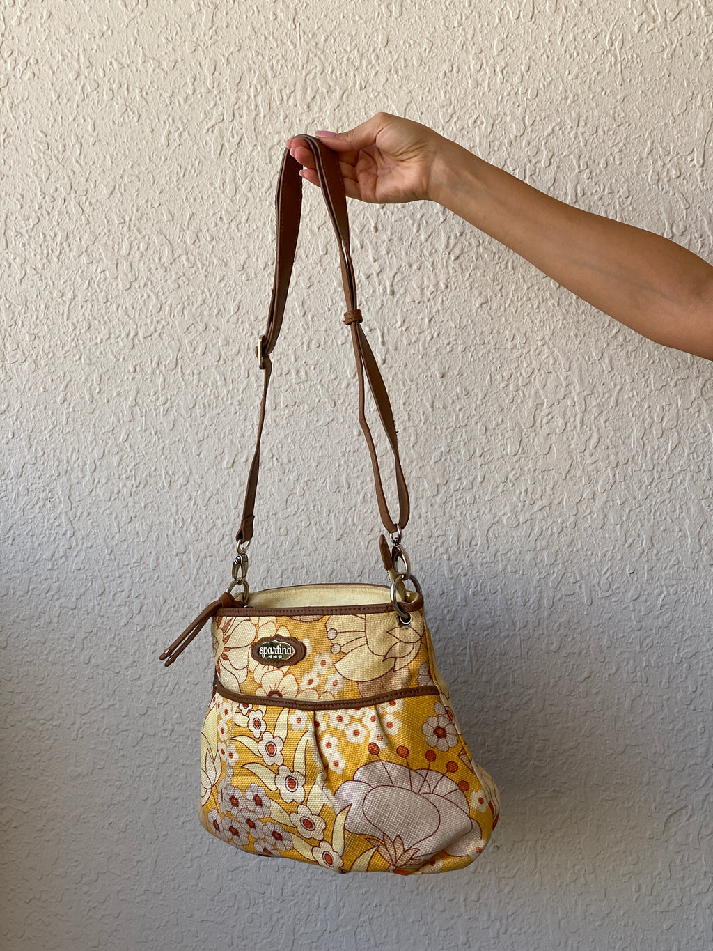 Y2K Spartina Daufuskie Island Floral Yellow Adjustable Strap Bag