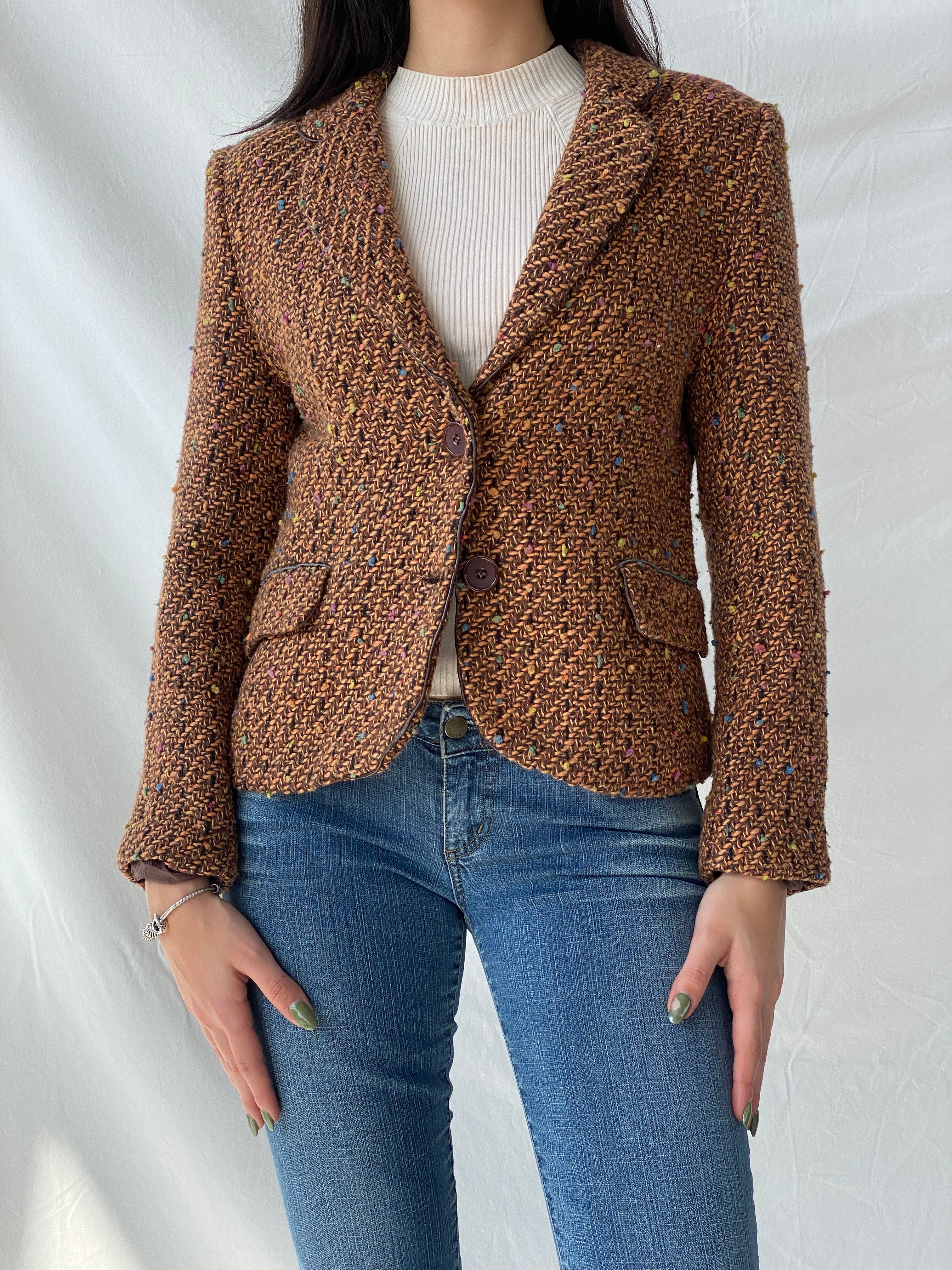 Y2K Frensa Collection Women’s Tweed Brown Blazer - M