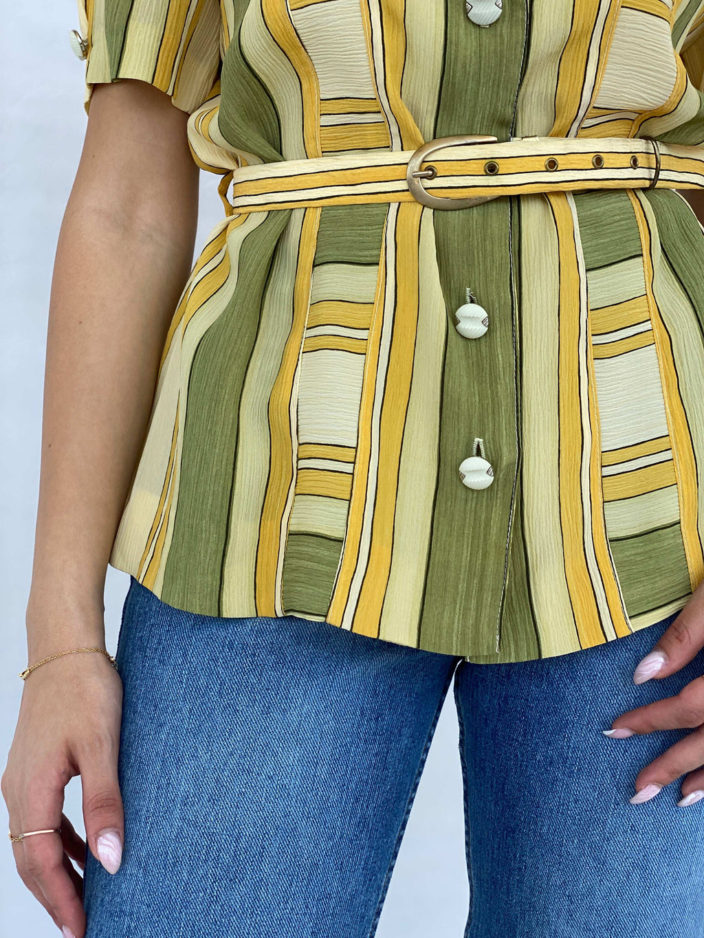 Vintage Christian Michel Striped Shirt - Size M - Balagan Vintage Half Sleeve Shirt 90s, half sleeve shirt, Juana, NEW IN, summer