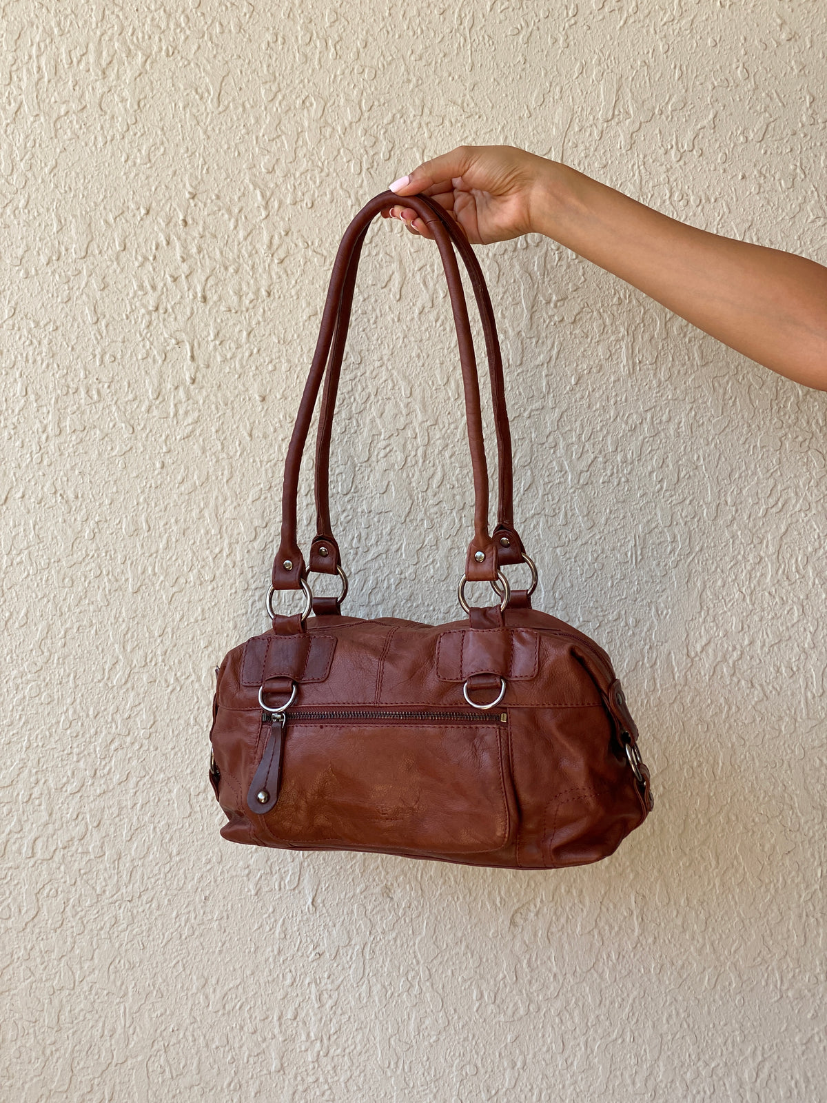Vintage Jens Koch Cognac Brown Genuine Leather Shoulder Bag Vintage Jens Koch Cognac Brown Genuine Leather Shoulder Bag
