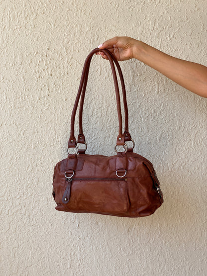Vintage Jens Koch Cognac Brown Genuine Leather Shoulder Bag