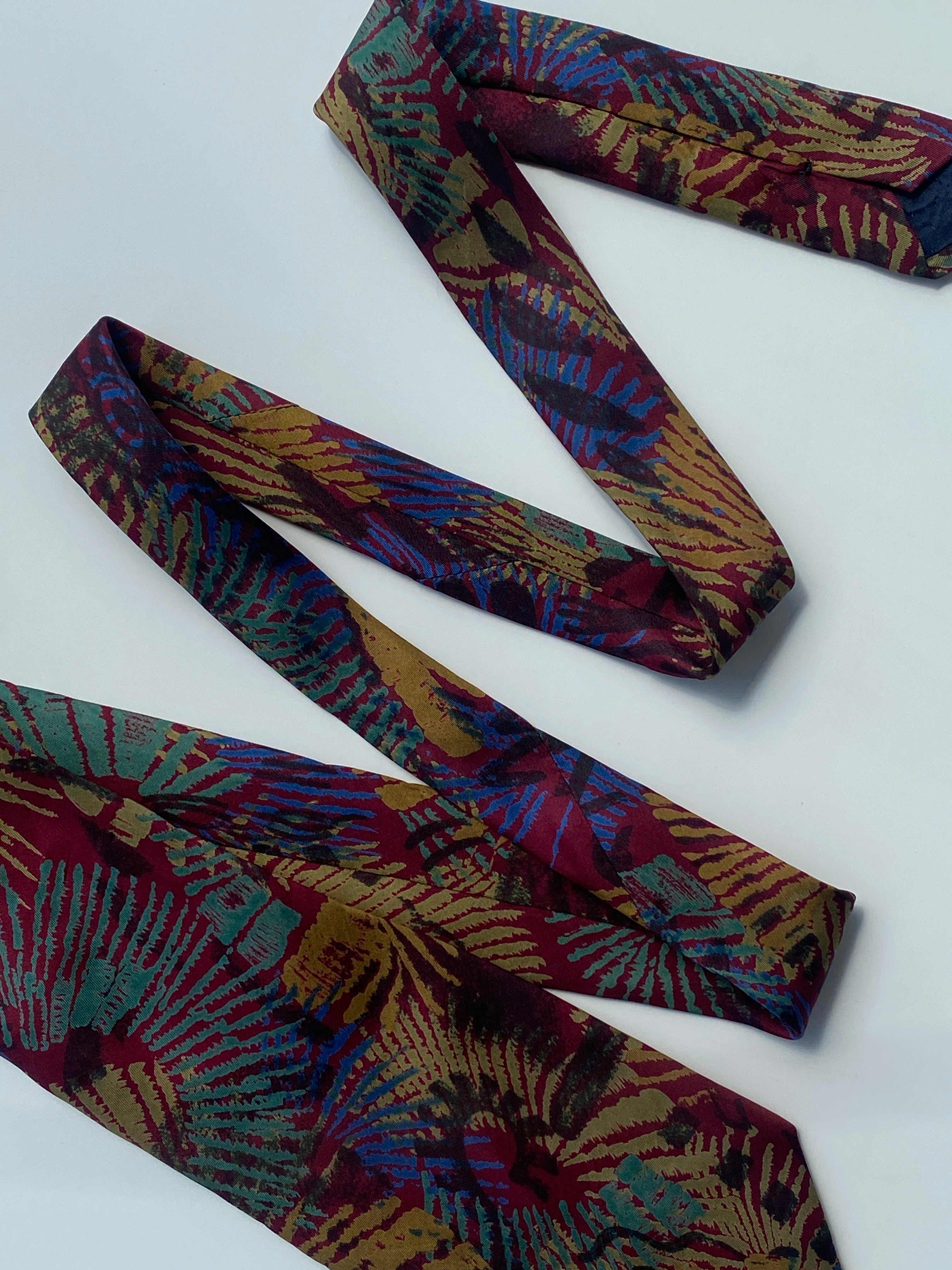 Vintage Cardinale Multicolor Pure Silk Abstract Print Tie