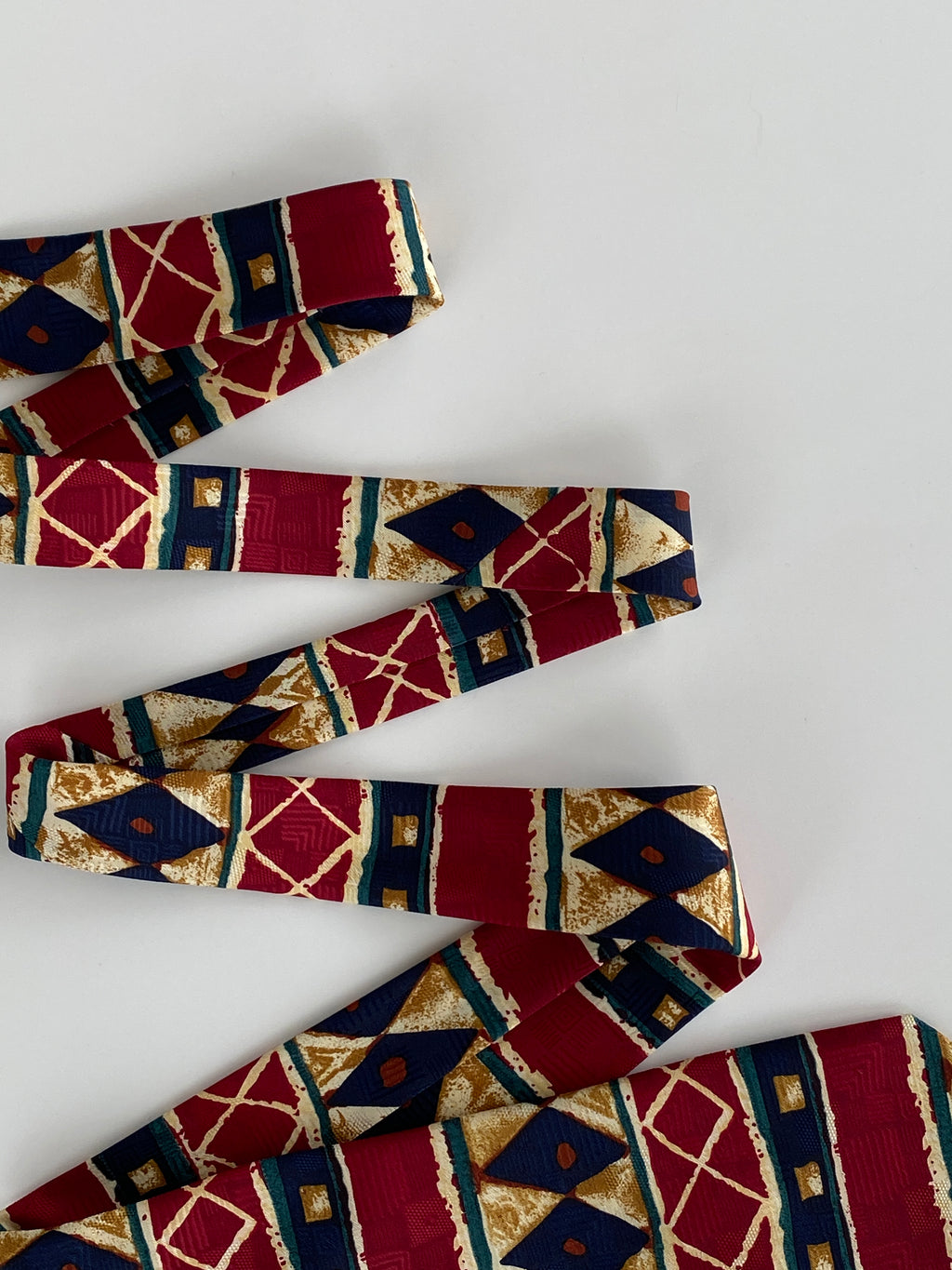 Vintage Burton Menswear Men’s Red Tribal Print Tie