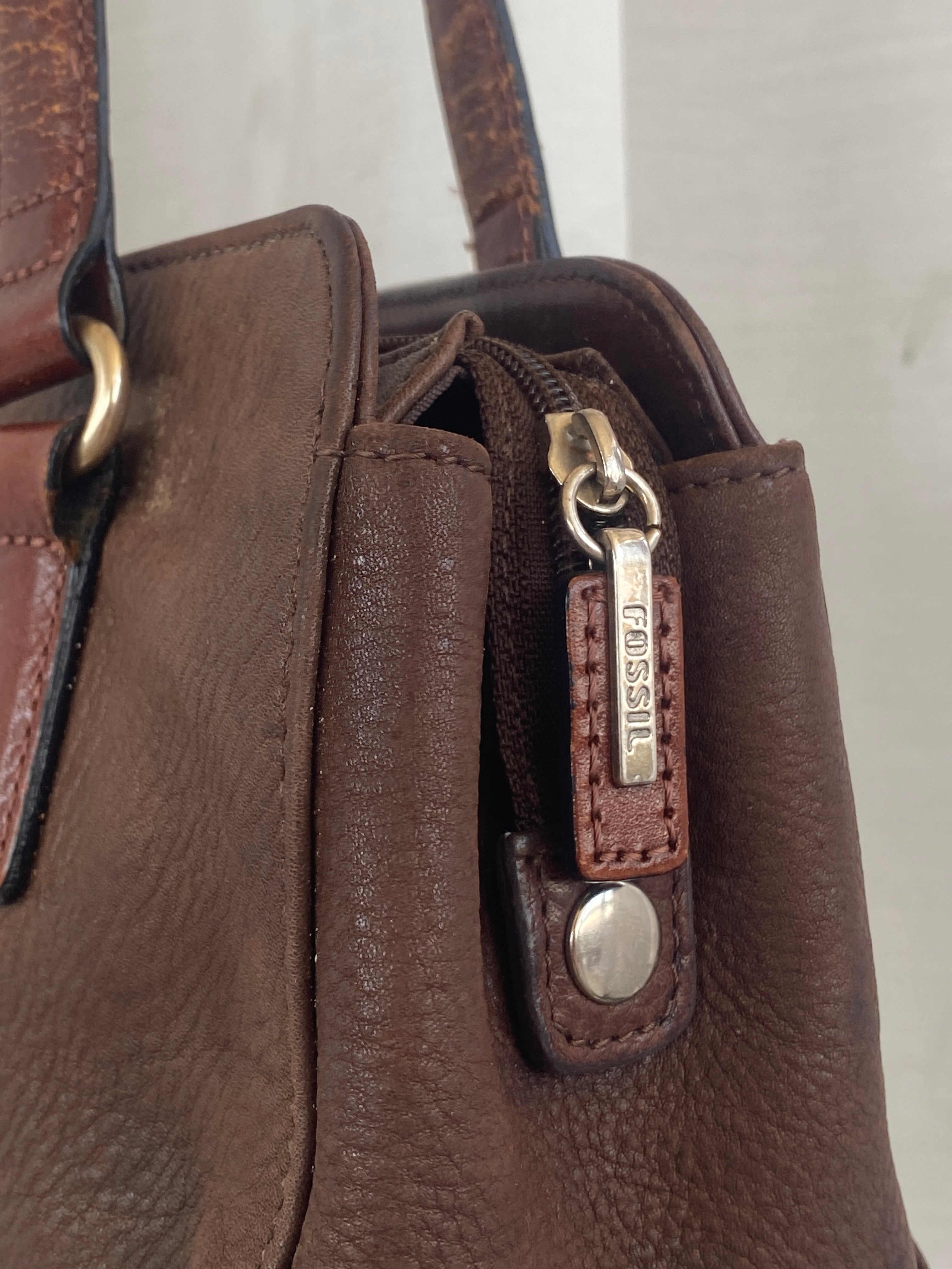 Vintage Fossil Brown Genuine Leather Purse Women’s Shoulder Bag