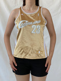 Rare Y2K Adidas NBA LeBron James #23 Gold Cleveland Cavaliers For Her Sporty Basketball Jersey - S