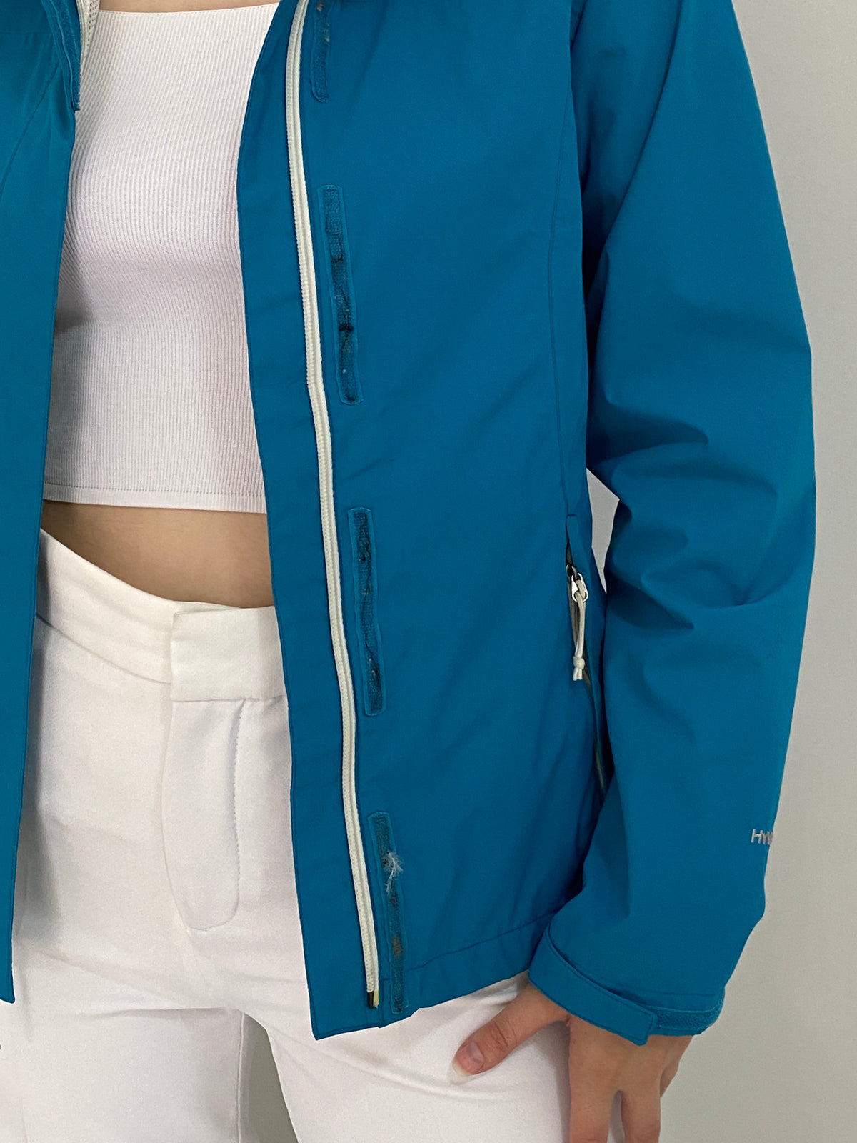 The North Face HyVent Turquoise Blue Hooded Waterproof Jacket – S/P