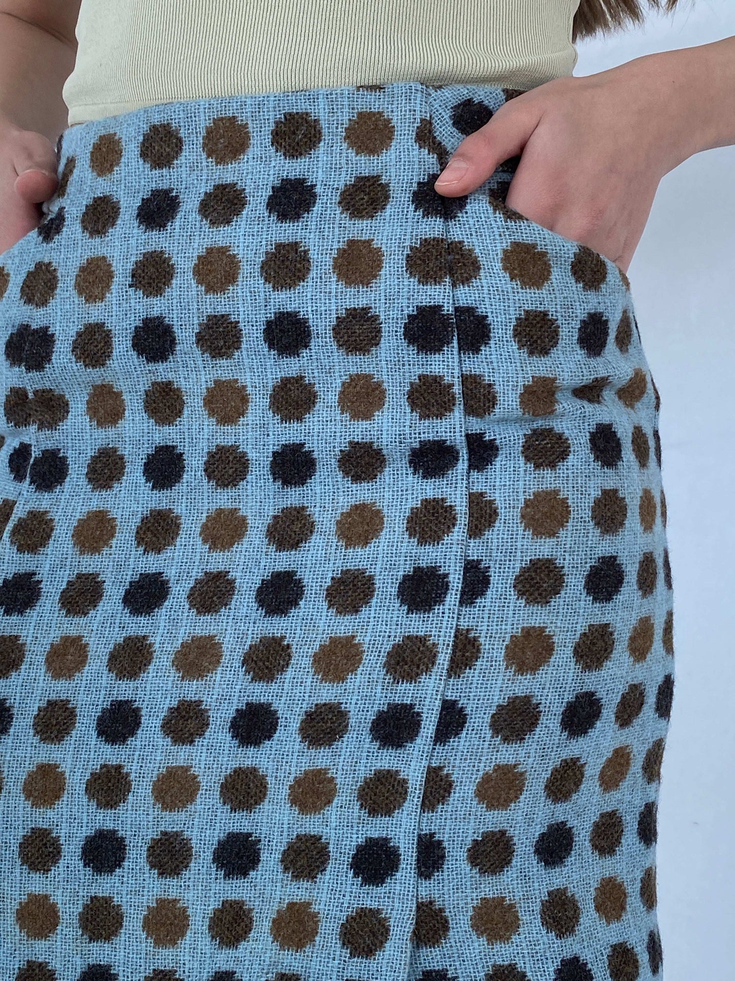 Boden - British Tweed by Moon Mini Polka Dots Skirt - Balagan Vintage Mini Skirt 00s, 90s, mini skirt, Mira, NEW IN