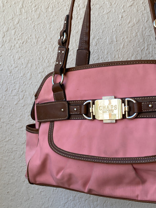 Chaps Pink Brown Shoulder Bag