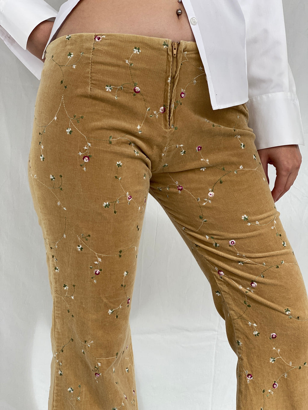 Y2K Misope USA Corduroy Low Rise Flare Pants - 40EUR