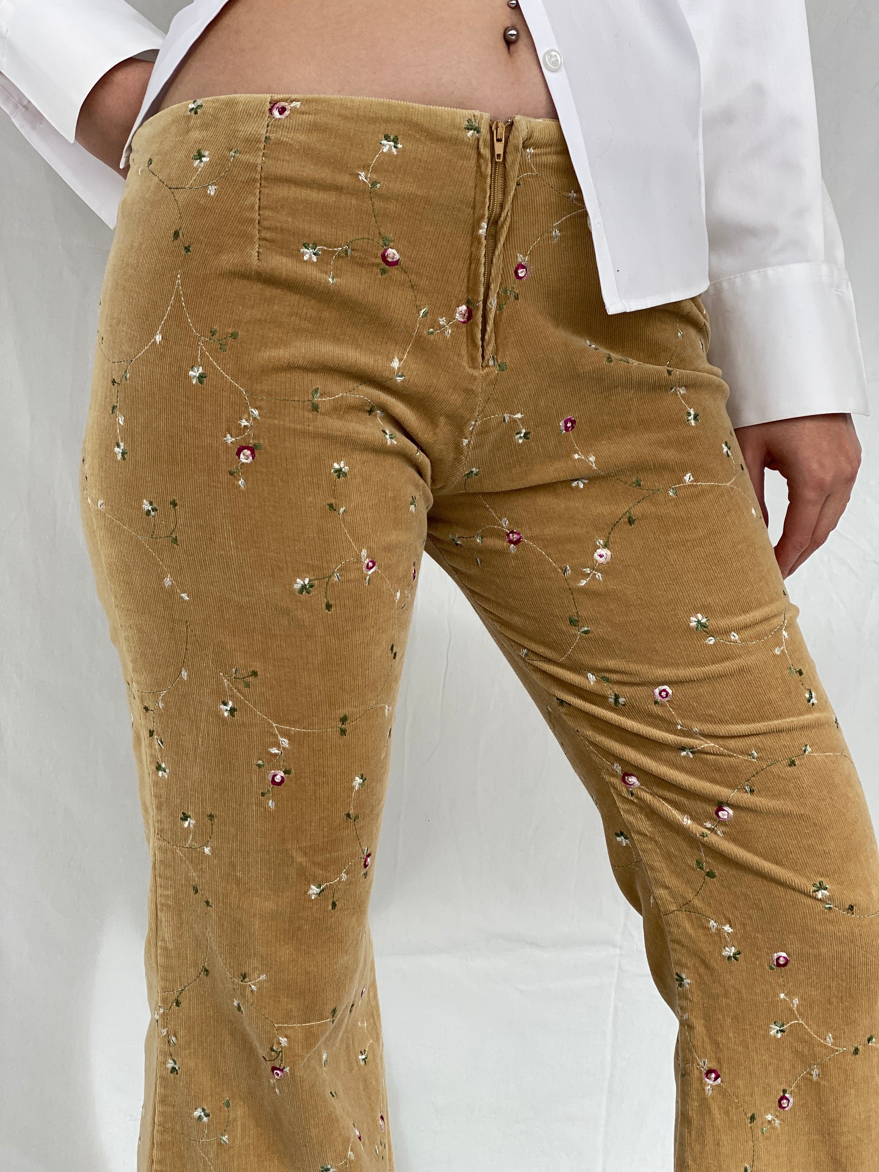 Y2K Misope USA Corduroy Low Rise Flare Pants - 40EUR