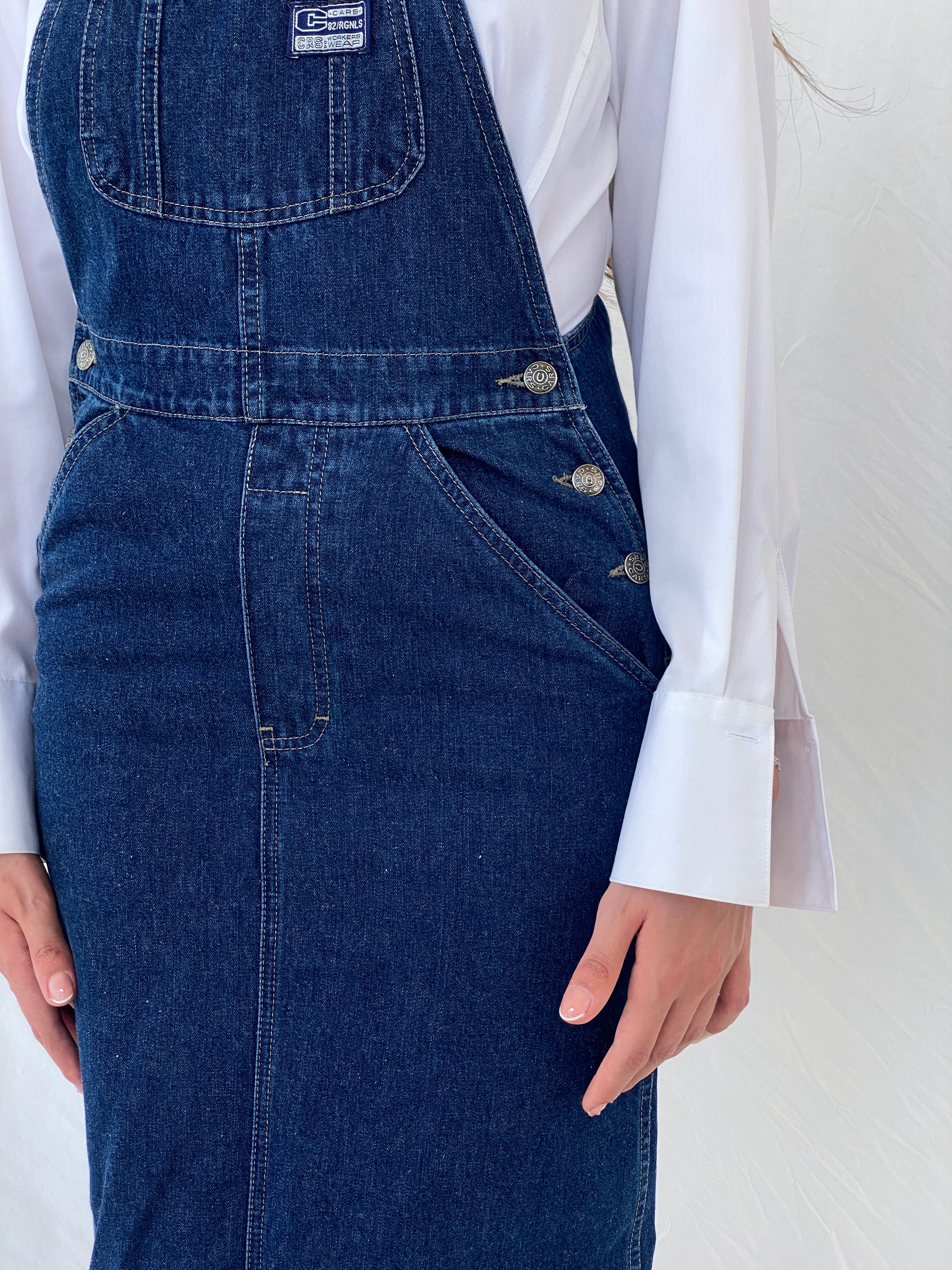 Vintage CARS Jeans&Casuals Overall Style Maxi Denim Dress - S