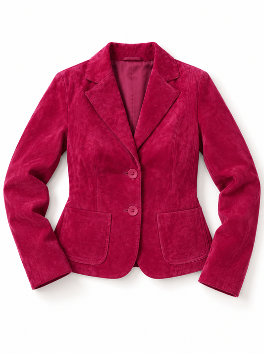 Beautiful Josephine & CO Women’s Genuine Suede Pink Blazer Jacket - M