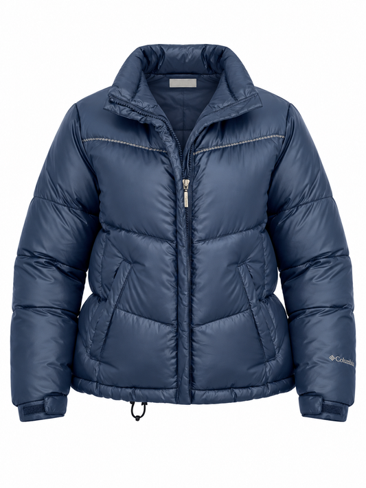 Columbia Sportswear Metallic Navy Down Quilted Puffer Jacket – M
