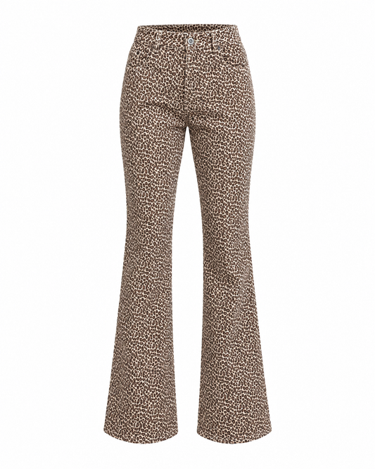 Vintage Y2K GAP Leopard Print Straight Leg Jeans Brown Animal Print - S