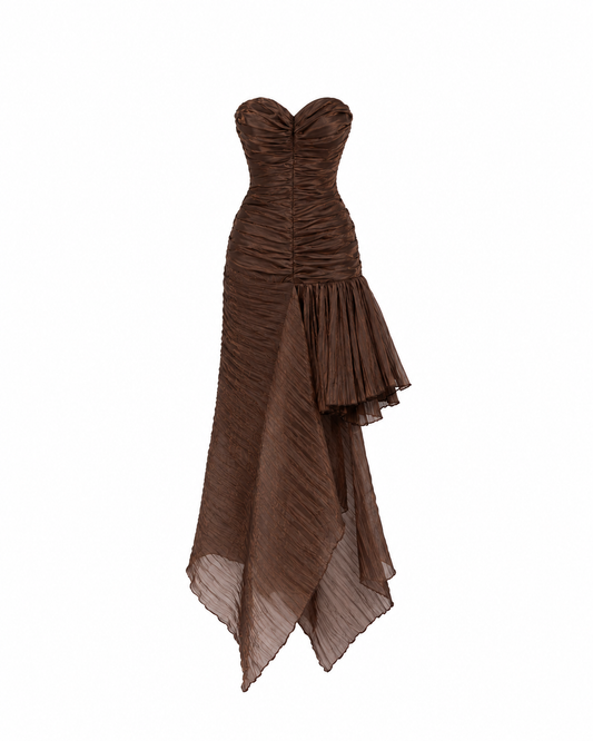 Vintage 80s Madiva Palais Royal Paris Metallic Brown Gown - S