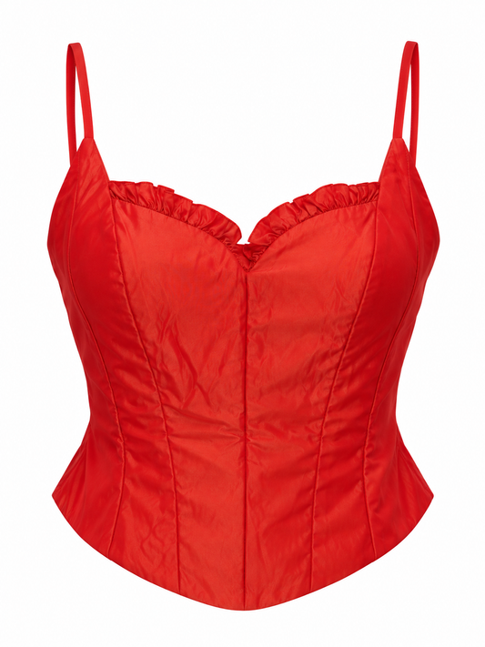 Vintage Y Etc… Madrid Red Orange Corset Bustier Top – M