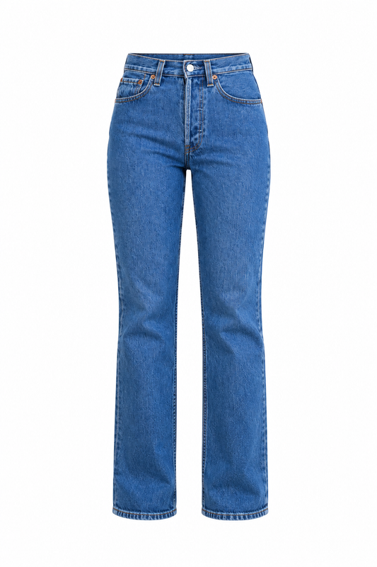 Vintage 90s Levi’s 501 Medium Wash Blue High-Rise Straight Leg Button Fly Jeans - 34EUR
