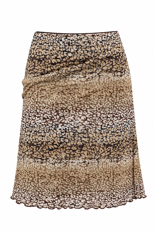 Vintage Y2K Miss Etam Brown Animal Midi Leopard Print Skirt – L