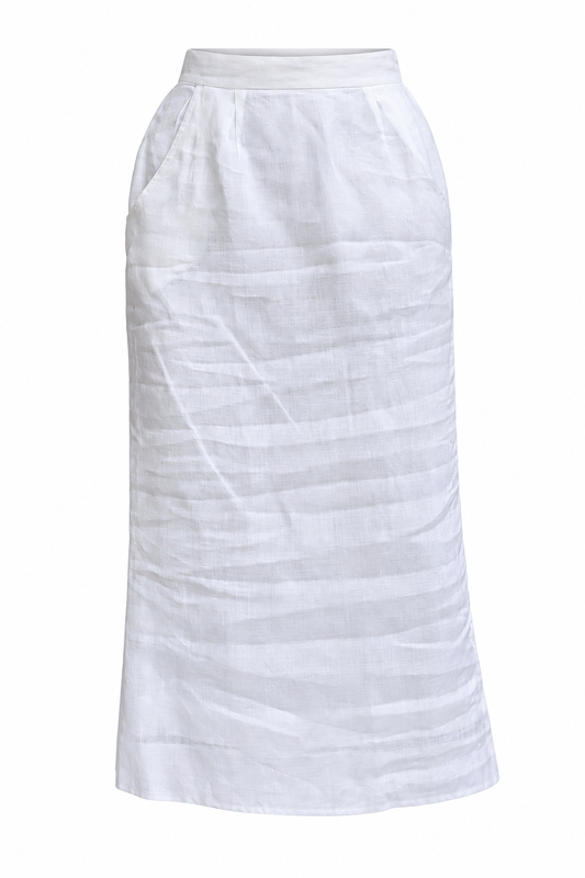 Vintage Lisa Ferranti Venezia White 100% Cotton Midi Skirt - S