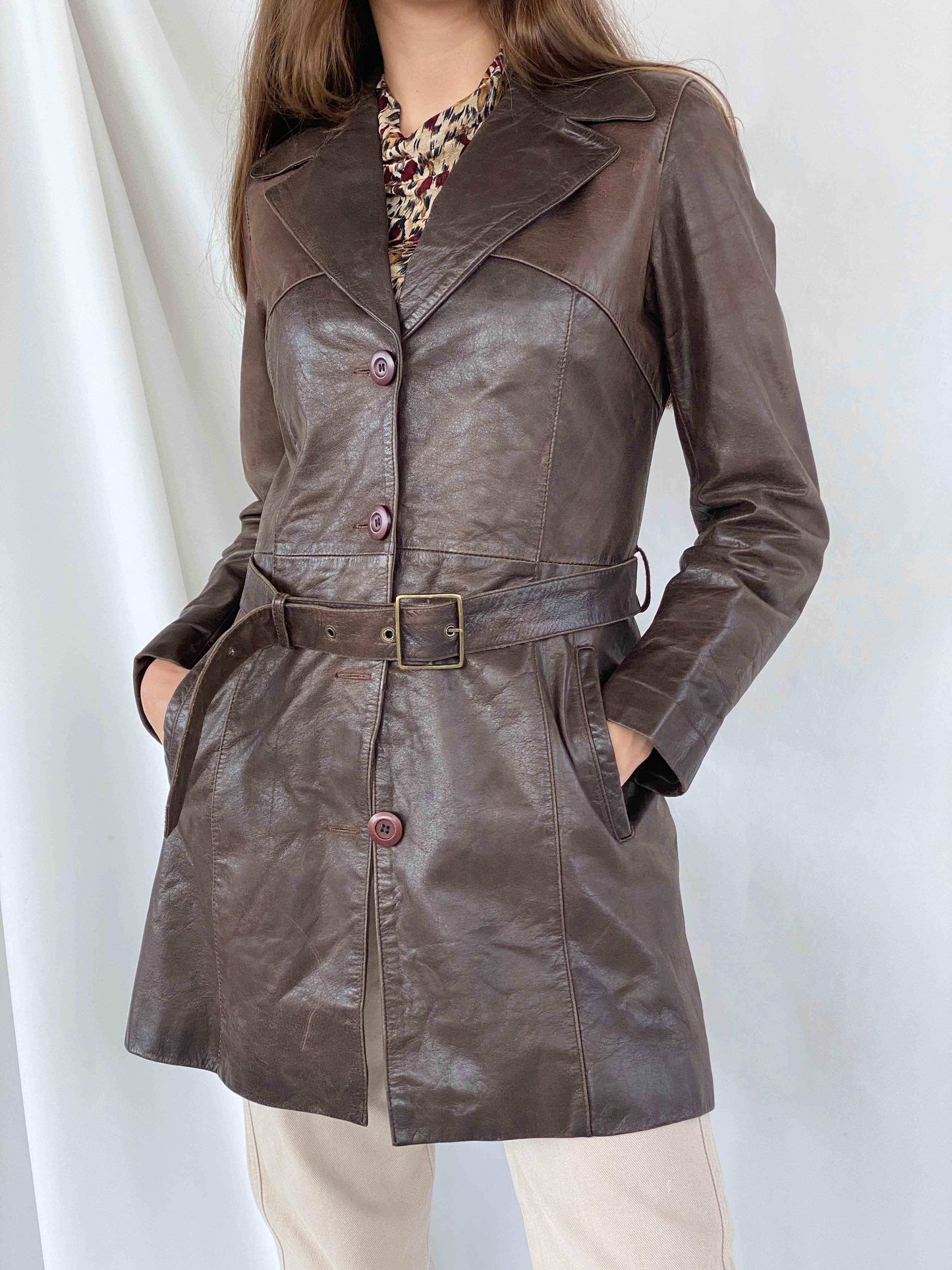 Vintage Oakwood genuine leather jacket - Balagan Vintage Leather Jacket brown leather, coat, genuine leather, jacket, leather, leather coat, leather jacket, winter