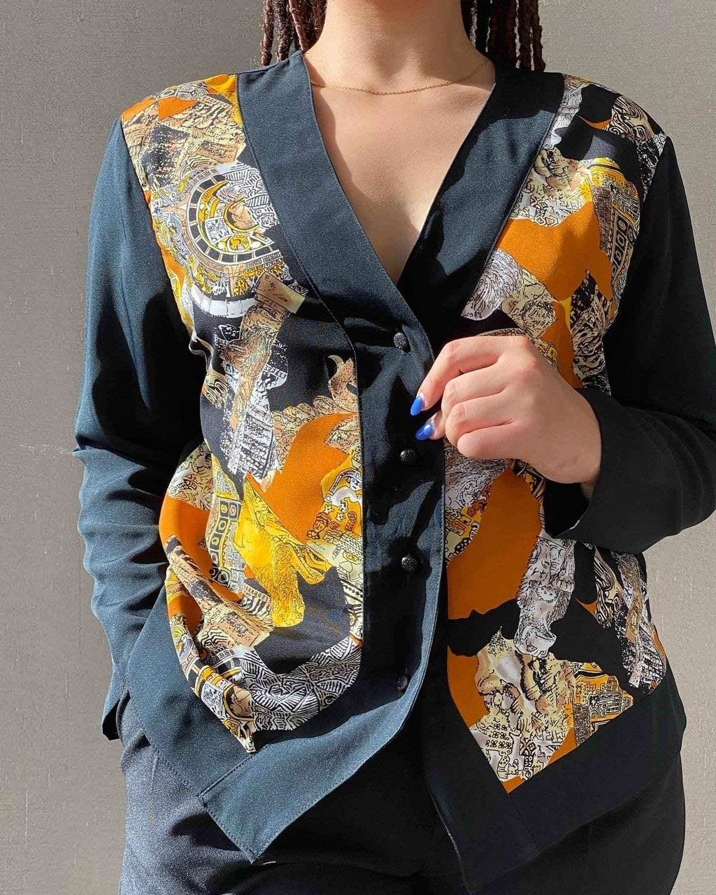 Vintage Mark Anthony Printed Shirt - Balagan Vintage Full Sleeve Shirt Afro print, crazy print, Rahmeh, shirt, vintage, vintage prints, women, women shirt