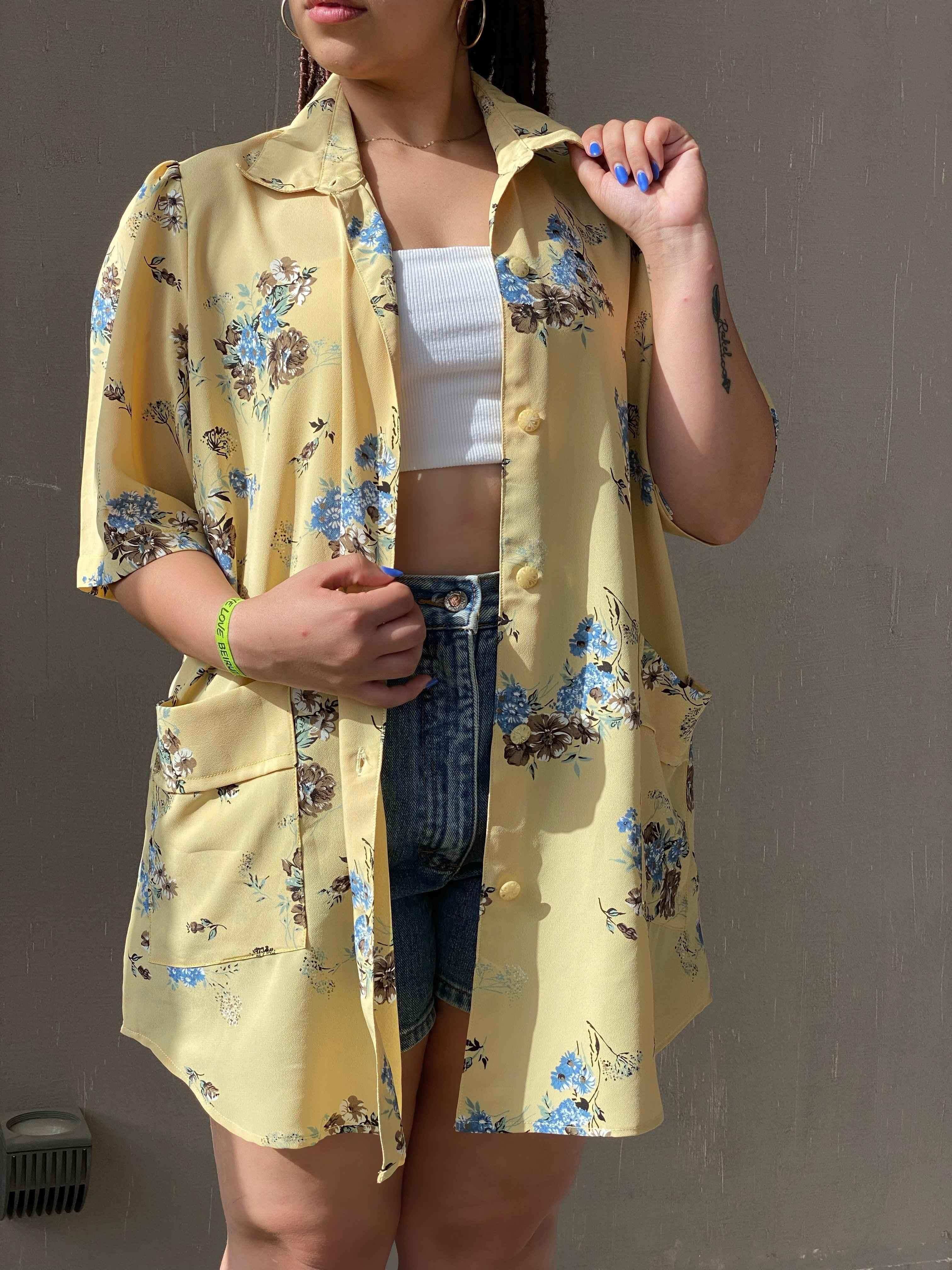Vintage oversized floral shirt - Balagan Vintage Half Sleeve Shirt shirt